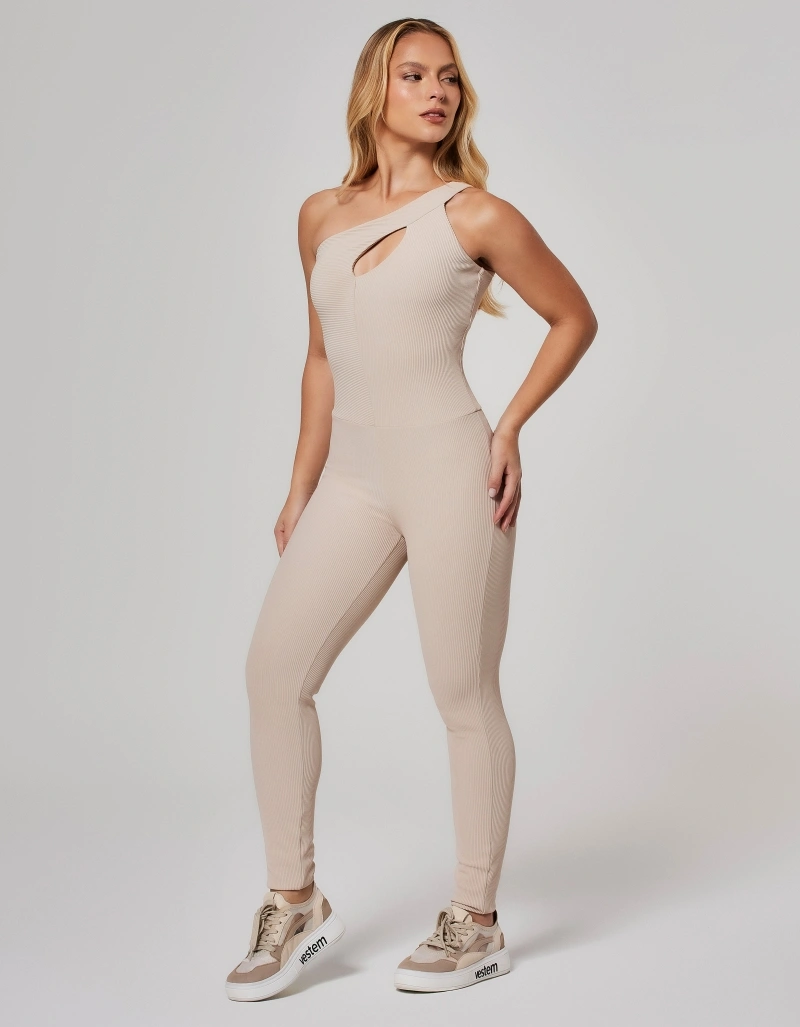 Vestem - Asymmetrical Jumpsuit Wish Beige Dune - MAC296.O26.C0683