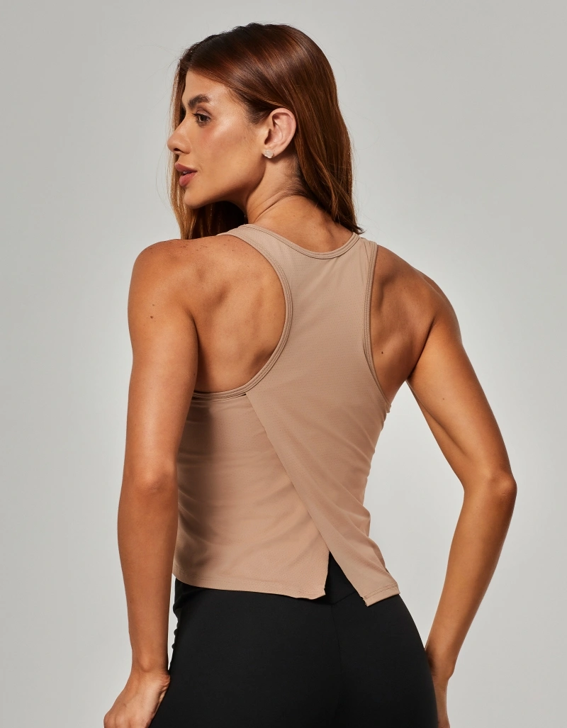 Vestem - Cross Back Tank Shirt Isis Beige Kaki - REG846.O26.C0130