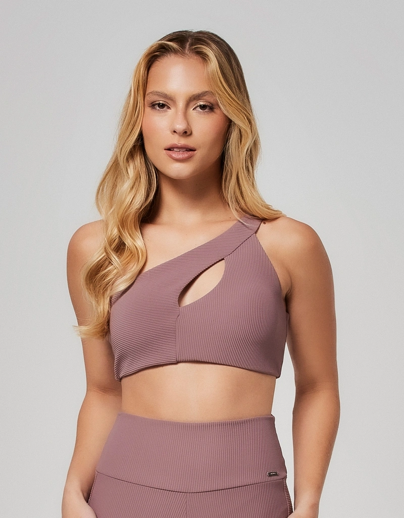 Vestem - Top Alta Sustentação Assimétrico Wish Marrom Cacau - TOP1230.O26.C0596