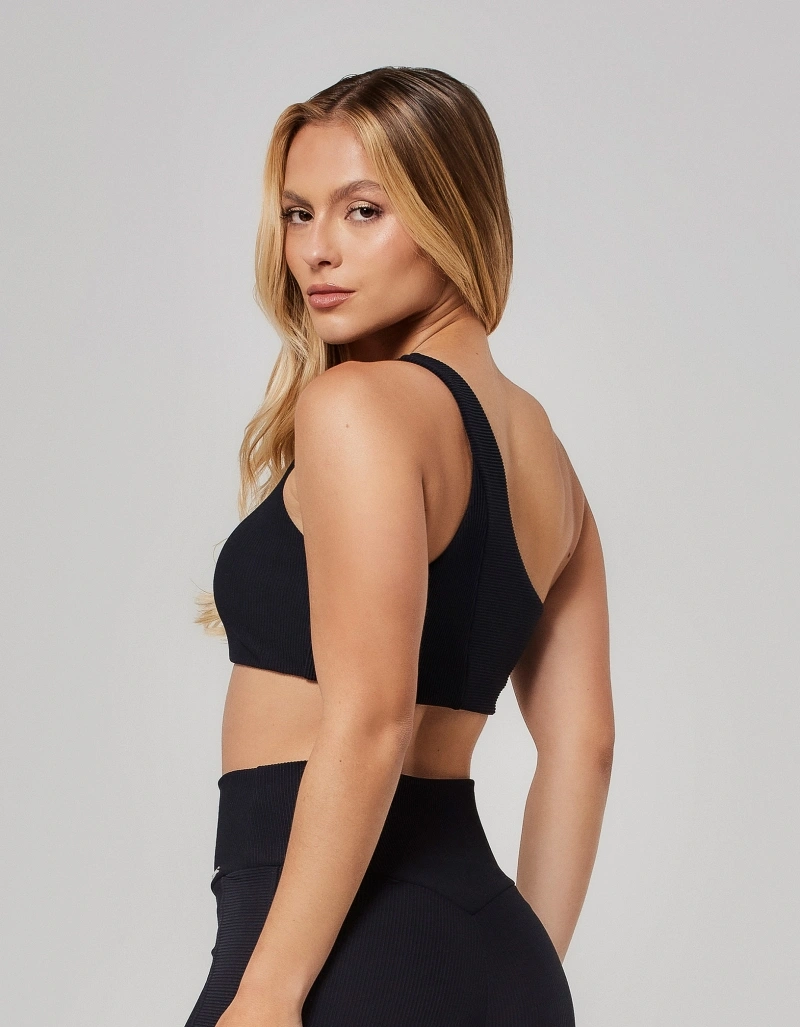 Vestem - Top Alta Sustentação Assimétrico Wish Preto - TOP1230.O26.C0002