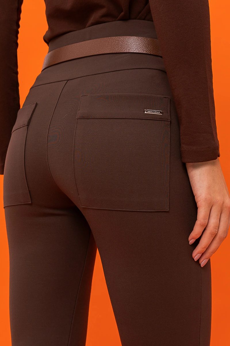 Hidrogênio - Brown riding pants with ribbing and pockets - 20738031