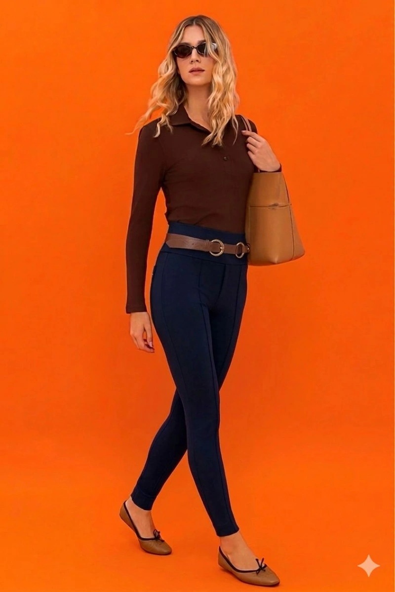 Hidrogênio - CALÇA MONTARIA C/ NERVURA E BOLSOS MARINHO - 20738004