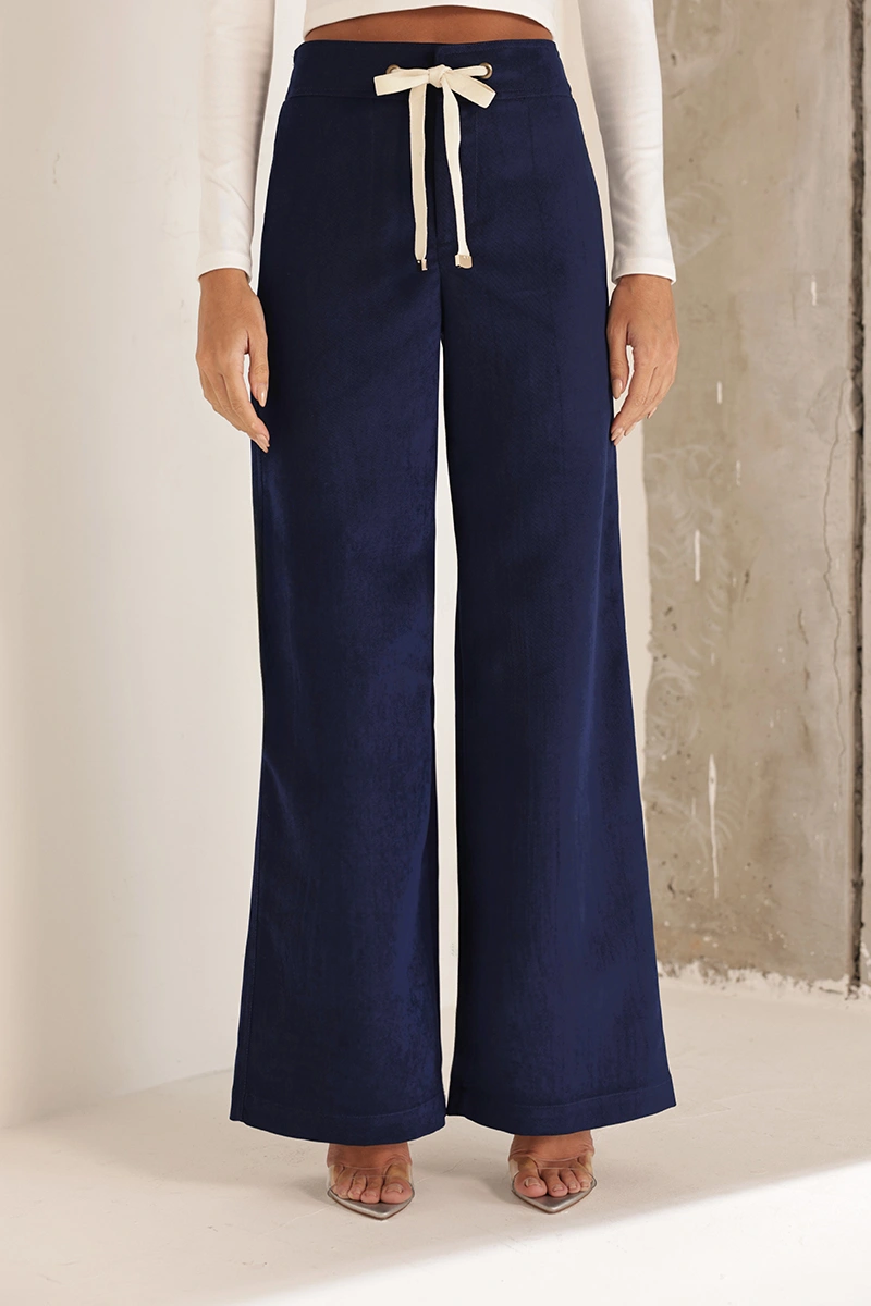 Dot Clothing - Conjunto Dot Clothing Ariane Casaco e Calça Azul Marinho - 2998AZUL