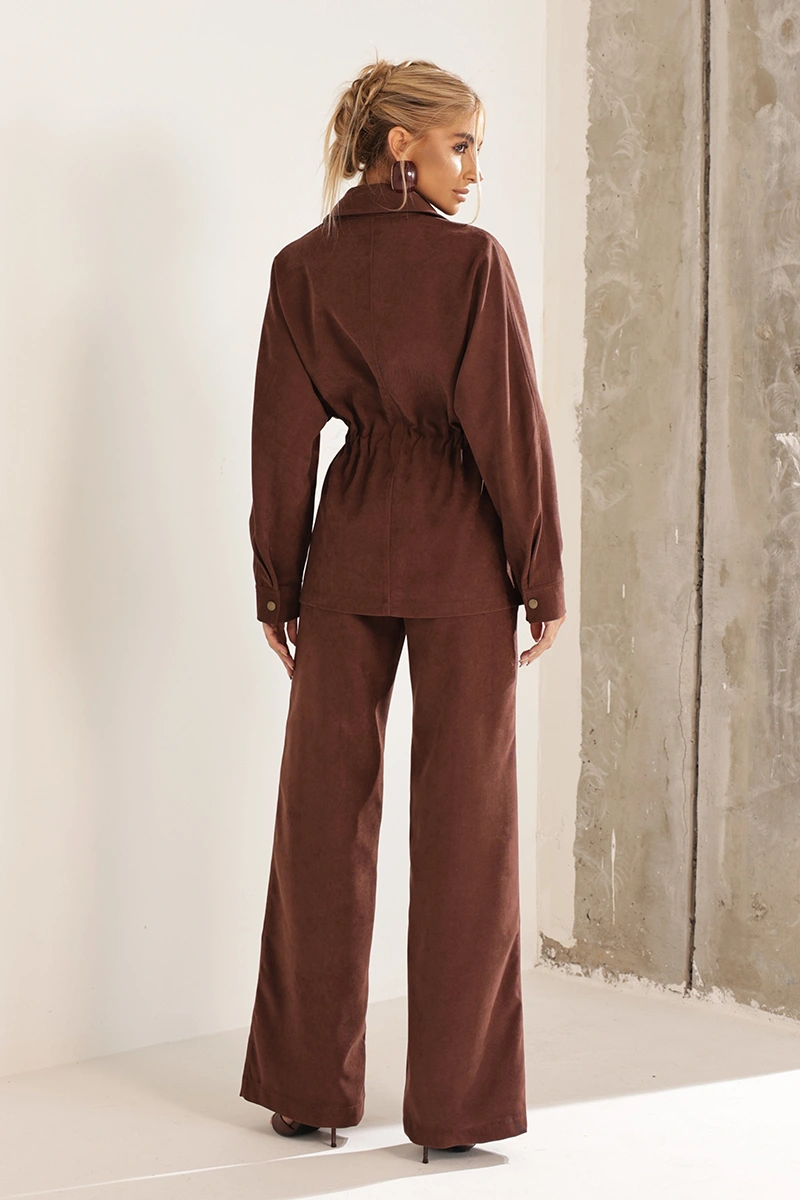 Dot Clothing - Set Dot Clothing Ariane Brown Jacket and Pants - 2998MARROM