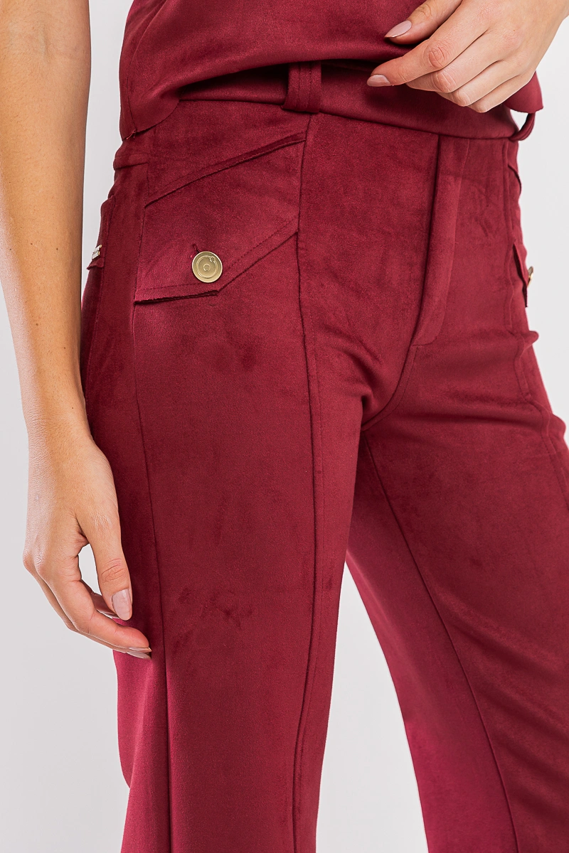 Hidrogênio - Straight leg trousers with raw lapel, Pietra burgundy - 20703097