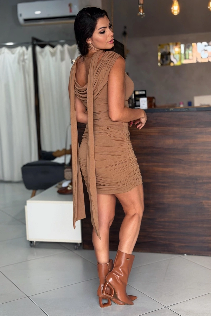 LANÇA PERFUME - Vestido Curto Sem Mangas Com Gola Lança Perfume - 12518