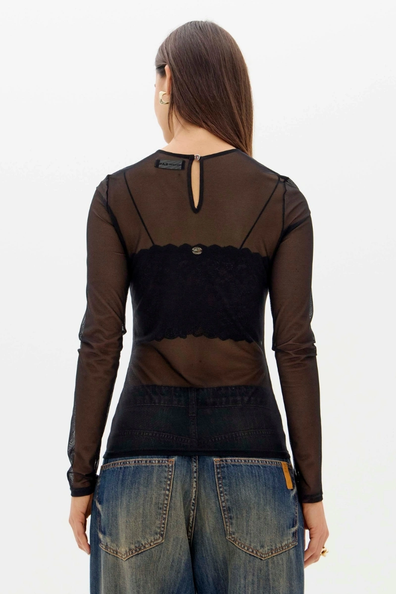 LANÇA PERFUME - Blusa Tule Com Manga Longa Lança Perfume - 9642