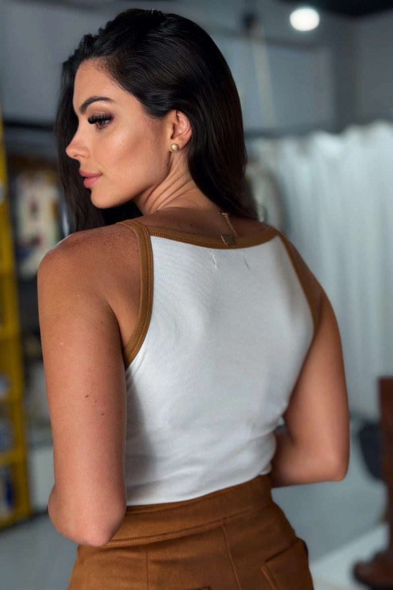 LANÇA PERFUME - Tank Shirt with Ribbed Straps by Lança Perfume - 1214