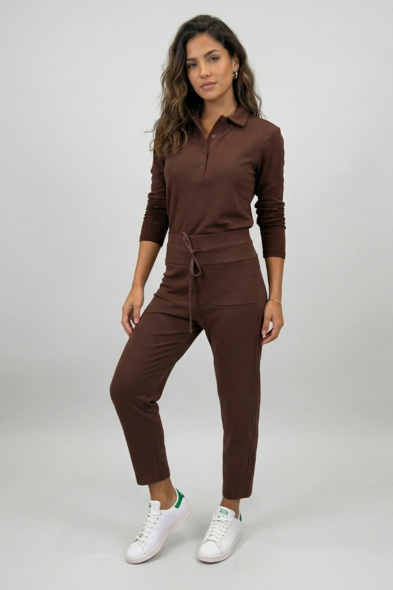 Hidrogênio - CALÇA JOGGER CÓS FRANZIDO BARBARA CAFÉ - 20746098