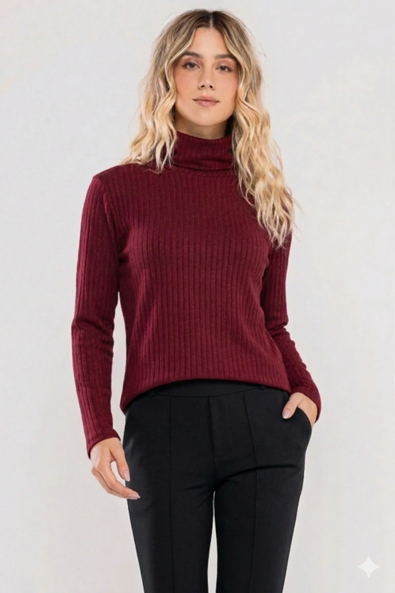 Hidrogênio - BLUSA QUADRADA MG LONGA GOLA ALTA BORDO - 20757097