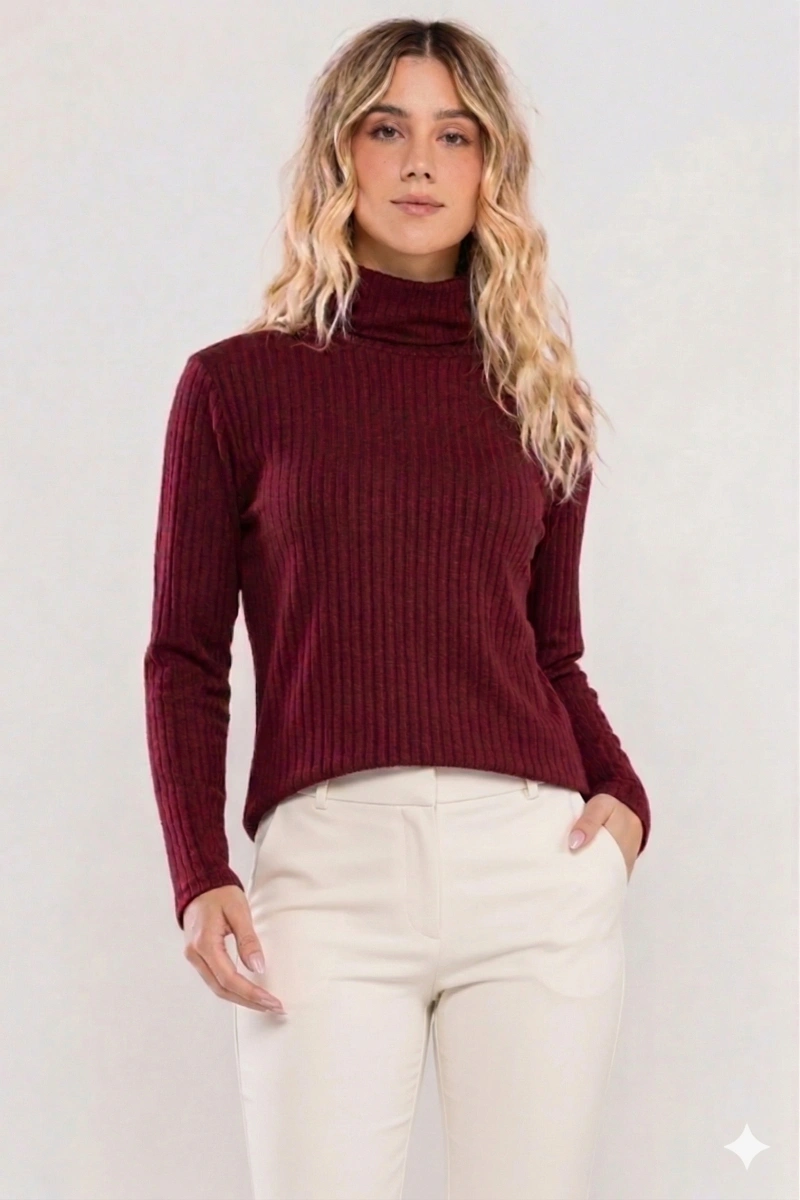 Hidrogênio - BLUSA QUADRADA MG LONGA GOLA ALTA BORDO - 20757097