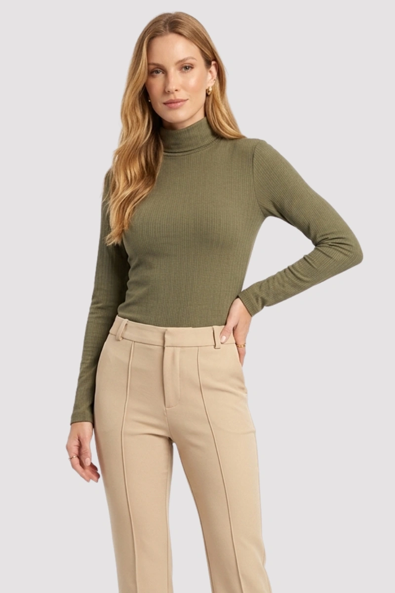 Hidrogênio - BLUSA QUADRADA MG LONGA GOLA ALTA VERDE - 20757009