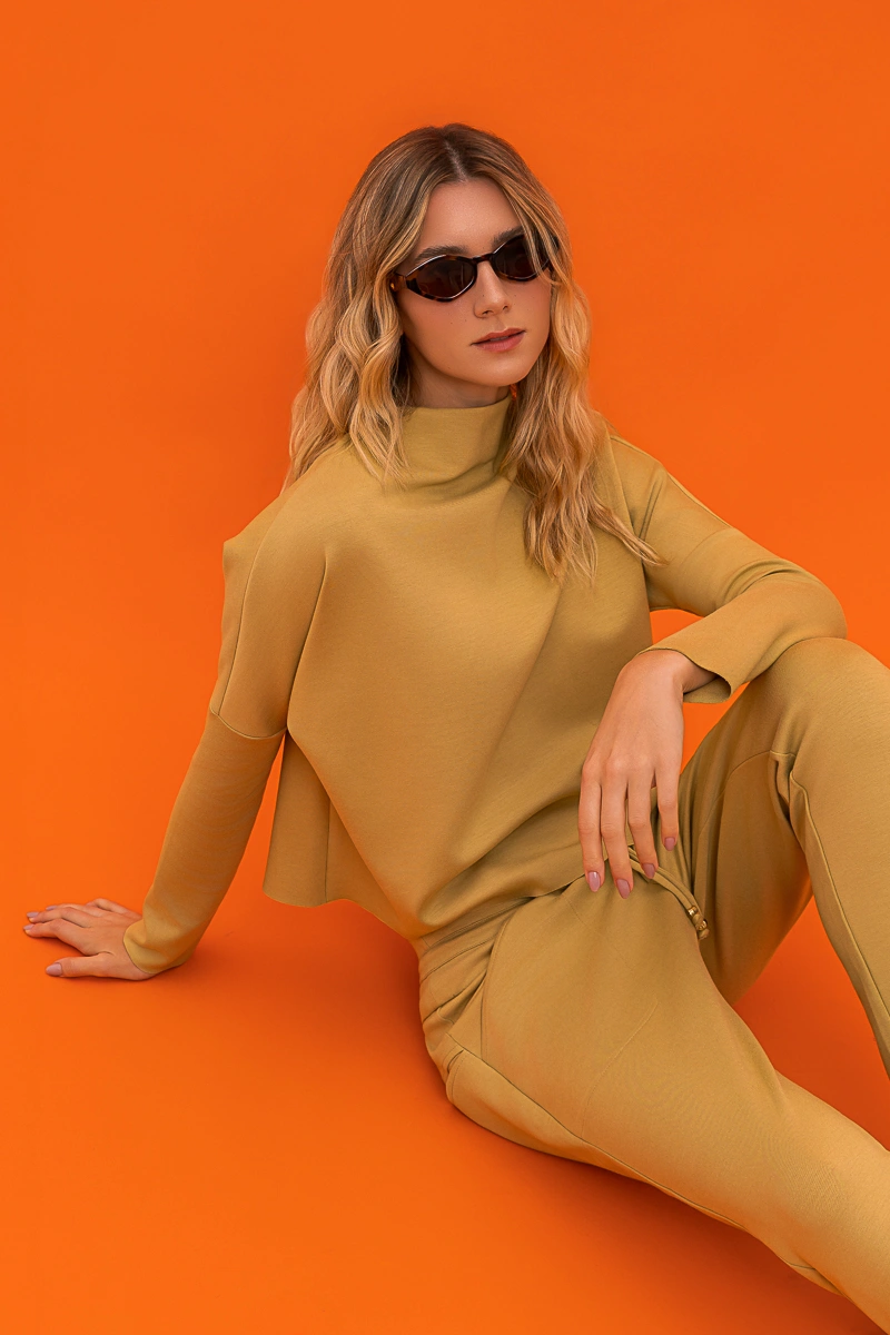 Hidrogênio - BLUSA MG LONGA GOLA A FIO CANA - 20765613