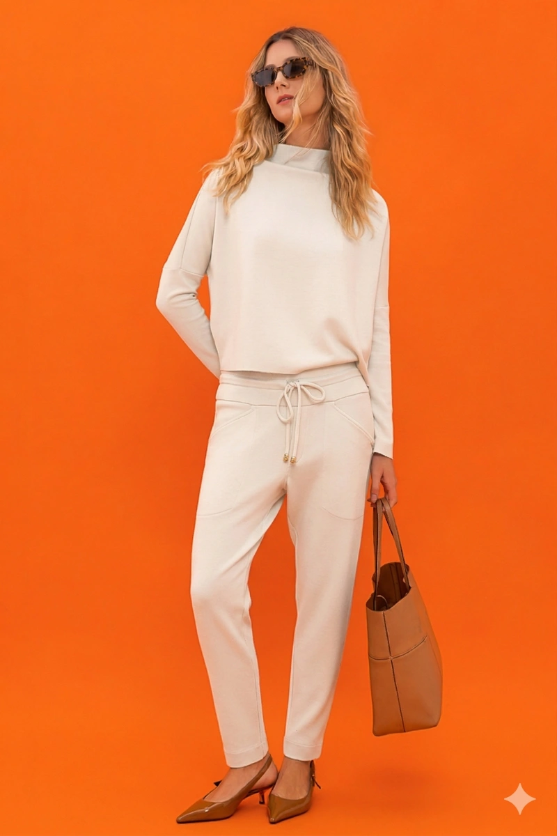 Hidrogênio - CALÇA JOGGER C/ CANALETA E BOLSOS JUJU OFF WHITE - 20764018