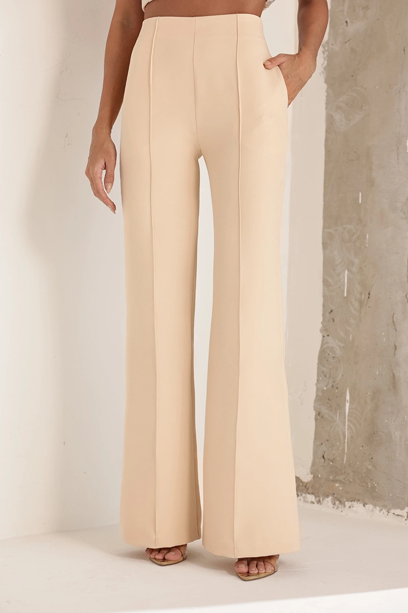 Dot Clothing - Conjunto Dot Clothing Calça e Blusa Ombro a Ombro Areia - 2916AMAR