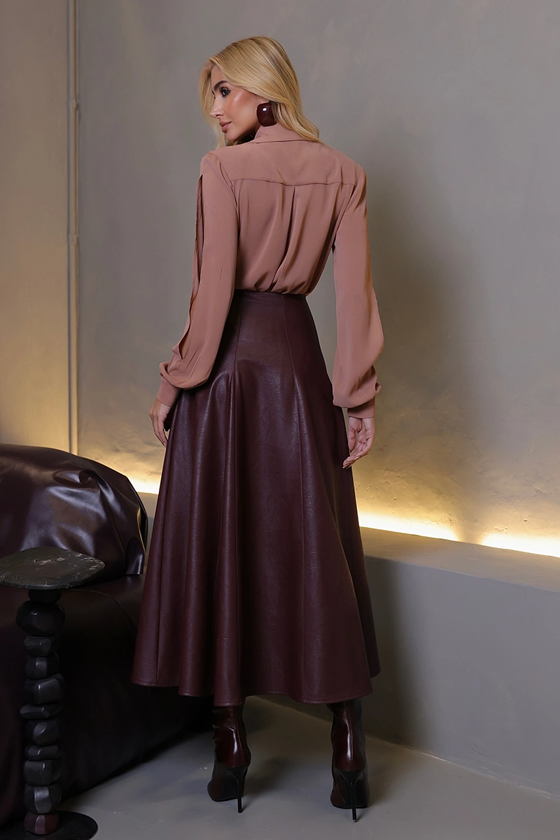 Dot Clothing - Saia Dot Clothing Rachel Longa Courino Vinho - 3031VERM