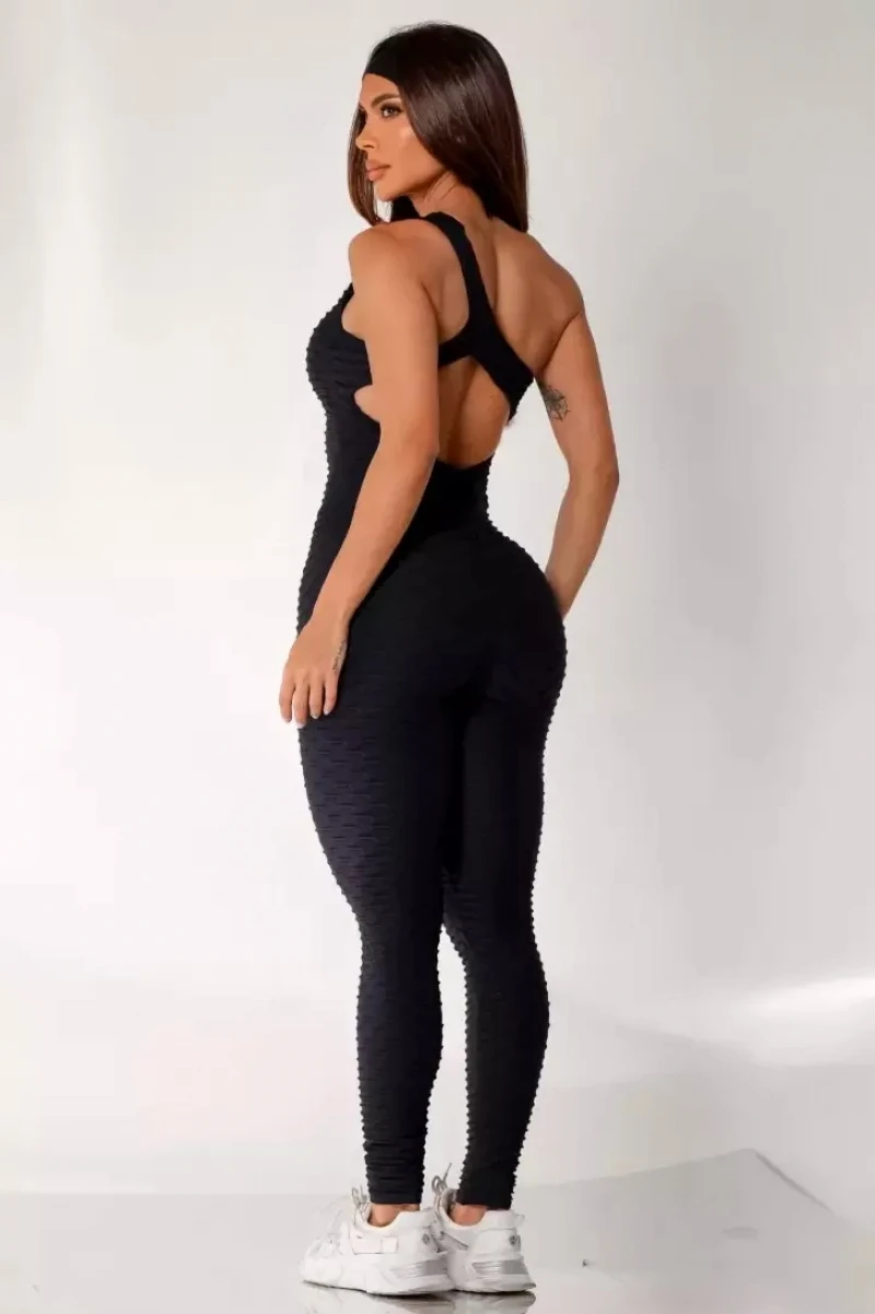 Canoan - Tropical Black Scrunch Jumpsuit - 26003