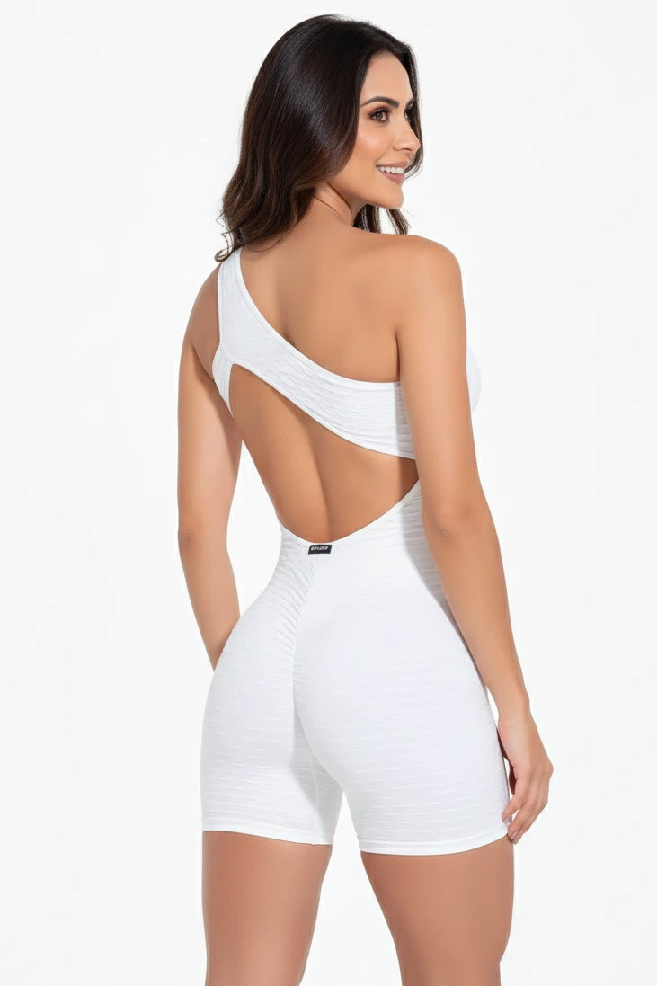 Canoan - Romper Tropical Scrunch Booty White - 16001