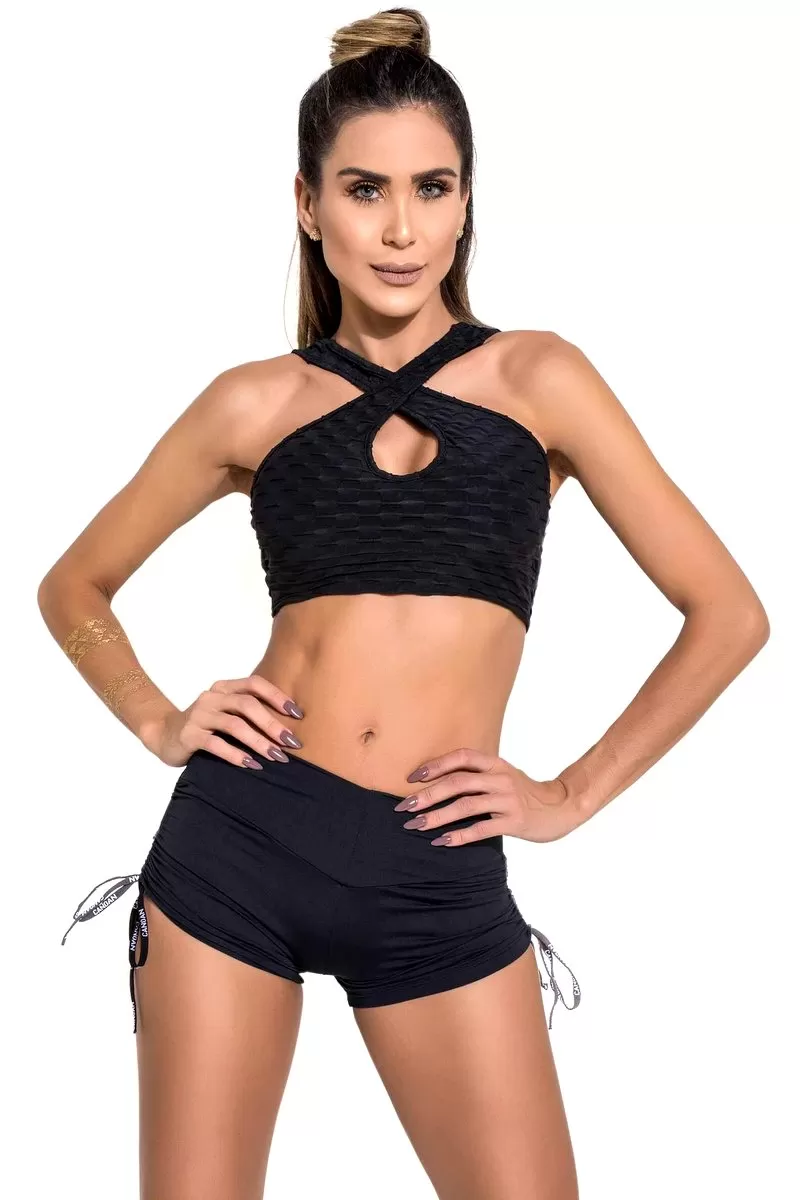 Canoan - Black Scrunch Shorts - 01096 Canoan - Black Scrunch Shorts - 01096