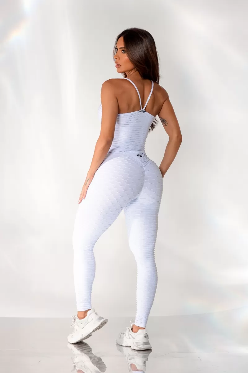 Canoan - White Tropical Scrunch Leggings Pants - 11004 Canoan - White Tropical Scrunch Leggings Pants - 11004