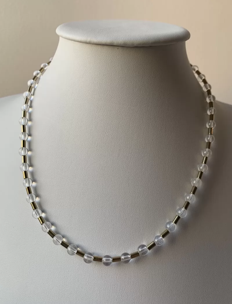 Mikabe - Colar Murano e Hematita Dourada - Mk026