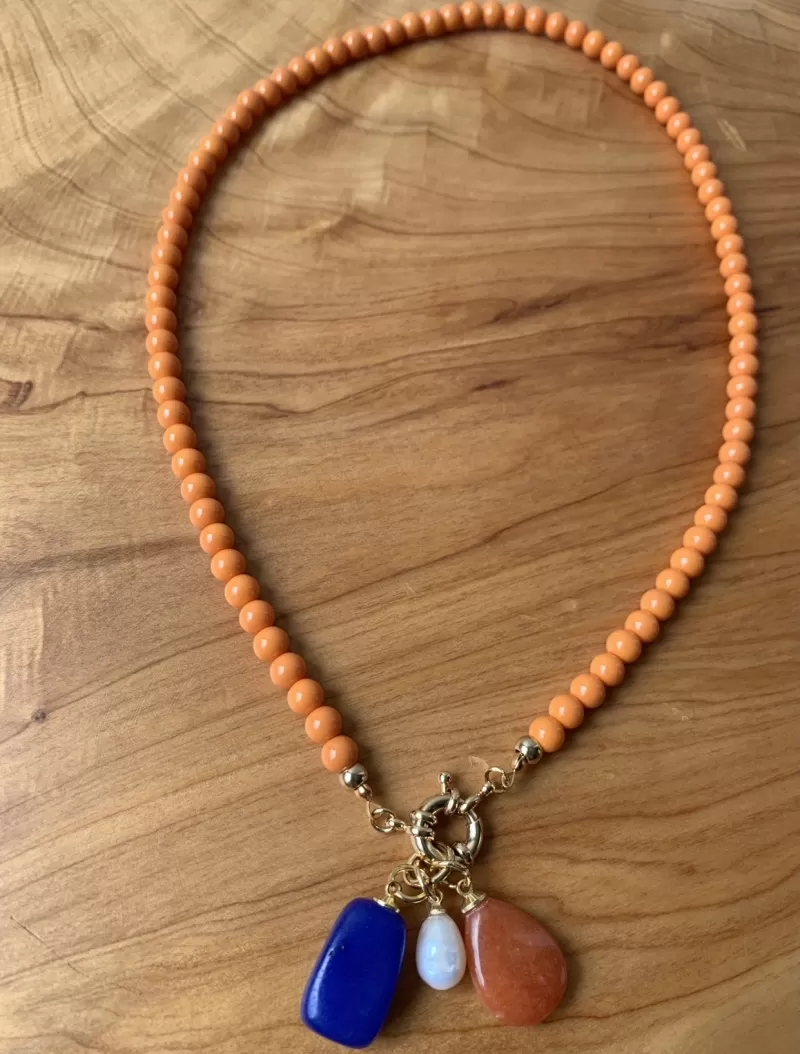 Mikabe - Colar murano pingente pedras - MK050