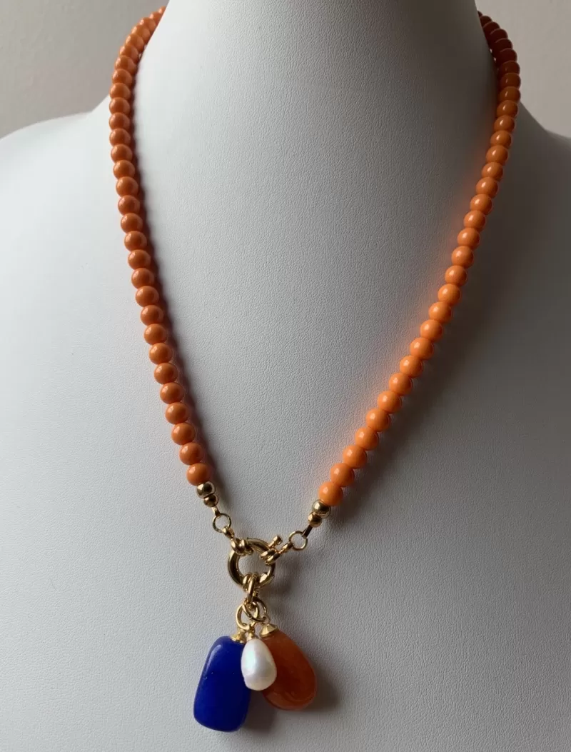 Mikabe - Colar murano pingente pedras - MK050