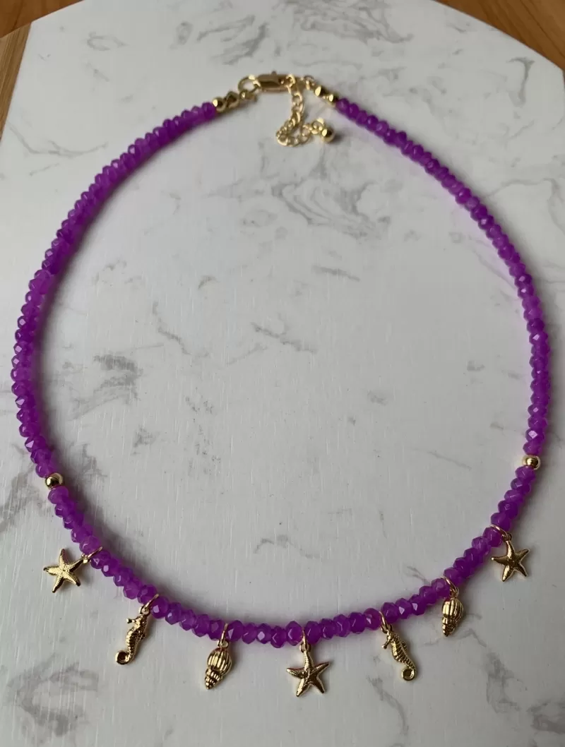 Mikabe - Choker Jade Praia Luxo Rosa - MK094