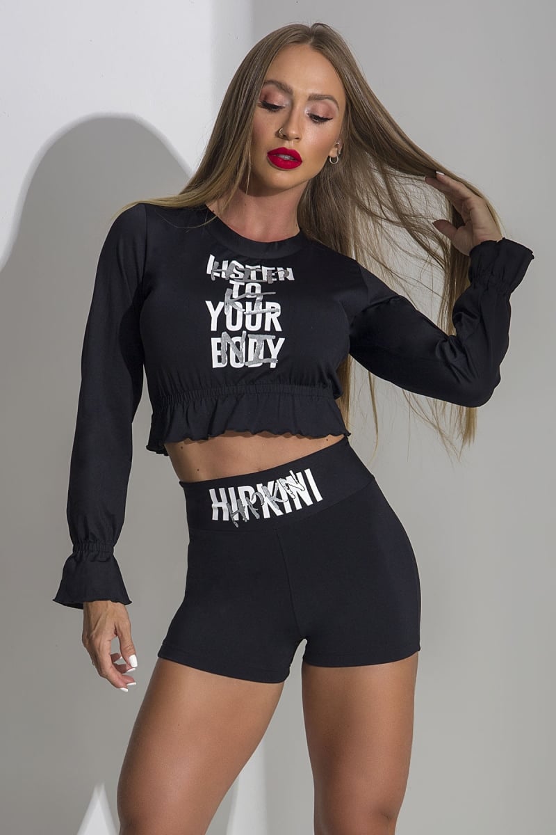 Hipkini - Bohemian Fitness Black Coat with Silk - 3338650