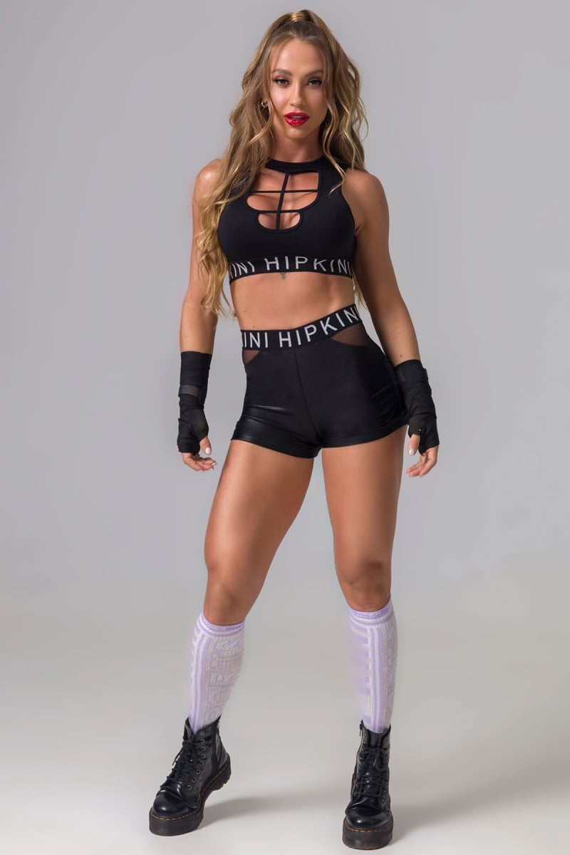 Hipkini - Fight Fitness Black shorts with tulle - 3338715 Hipkini - Fight Fitness Black shorts with tulle - 3338715