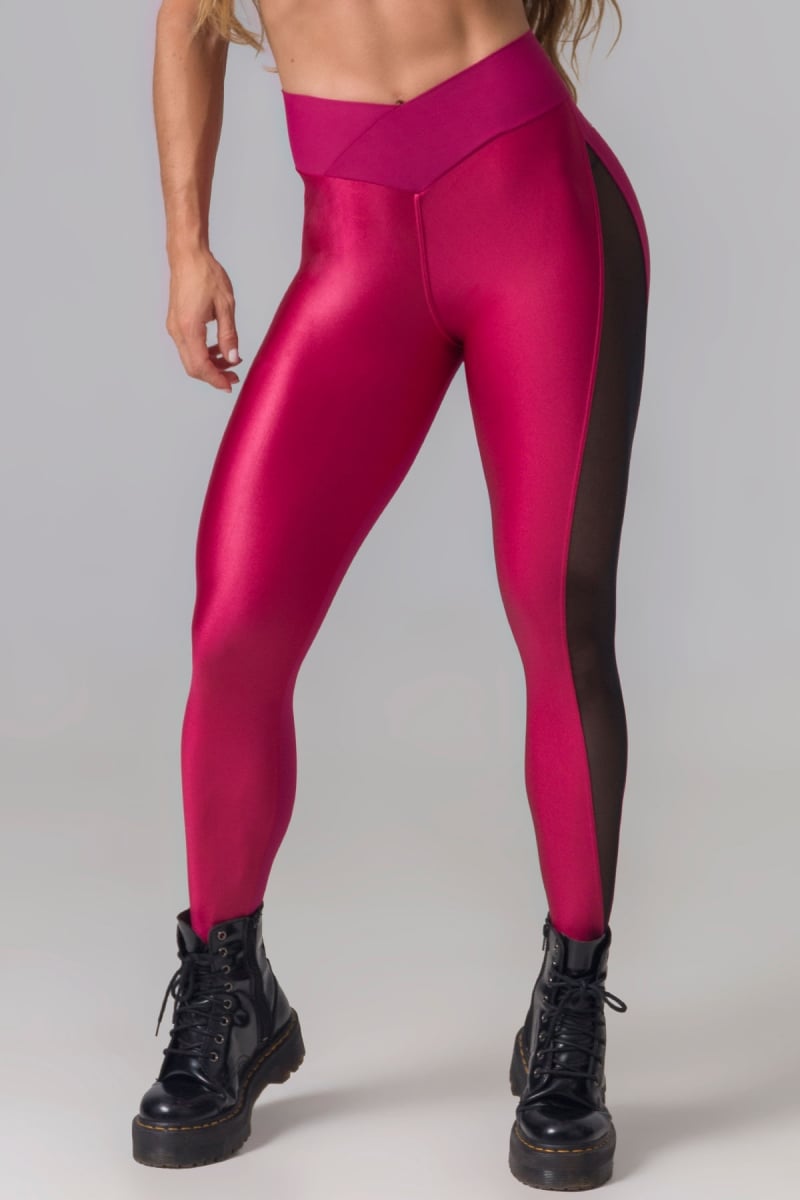 Hipkini - Legging Fight Fitness Marsala with tulle - 3338722