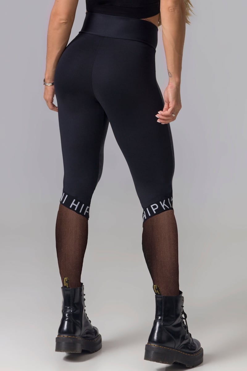 Hipkini - Legging Fight Fitness Onça Preta with tulle - 3338733