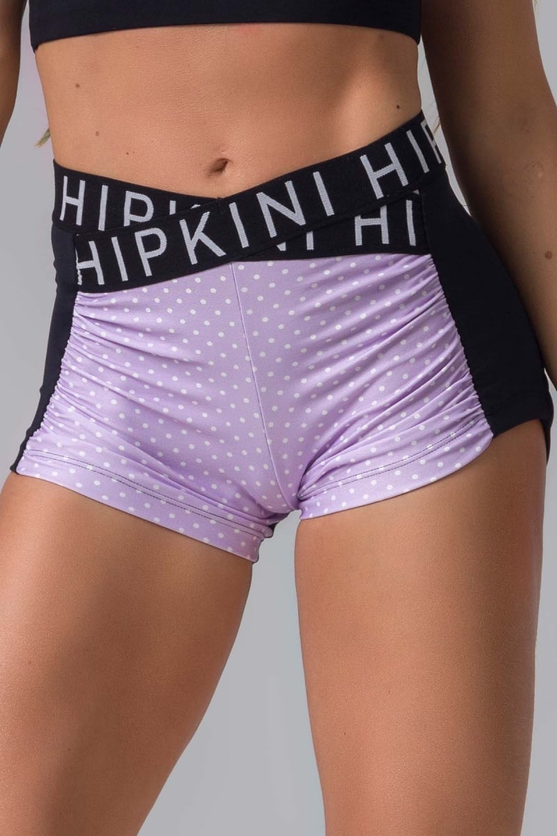 Hipkini - Lilac Printed Fight Fitness Shorts - 3338744 Hipkini - Lilac Printed Fight Fitness Shorts - 3338744