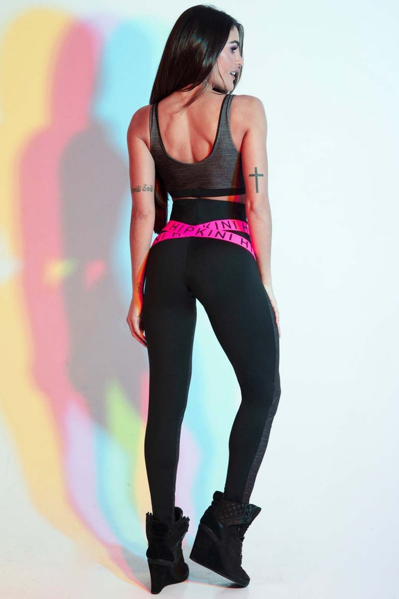 Hipkini - Black Fitness Spotlight Legging with Black Jeans Print - 3338785