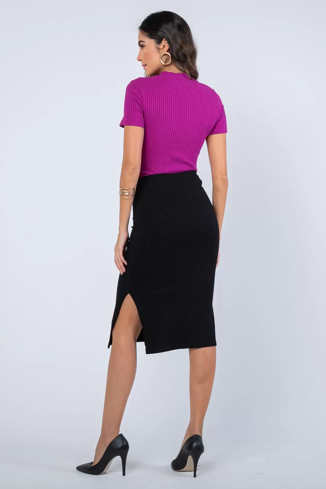 Miss Misses - Skirt Miss Misses Midi with Black Slit - 90153001 Miss Misses - Skirt Miss Misses Midi with Black Slit - 90153001