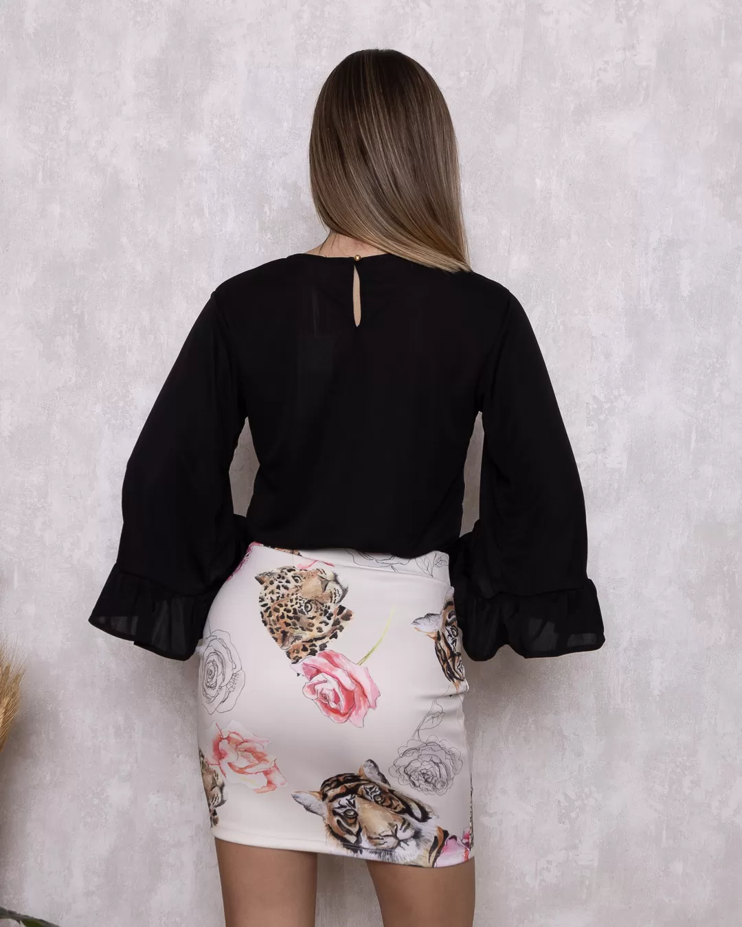 Miss Misses - Misses Dress with Long Sleeve Printed Band 30053 - 10012405 Miss Misses - Misses Dress with Long Sleeve Printed Band 30053 - 10012405