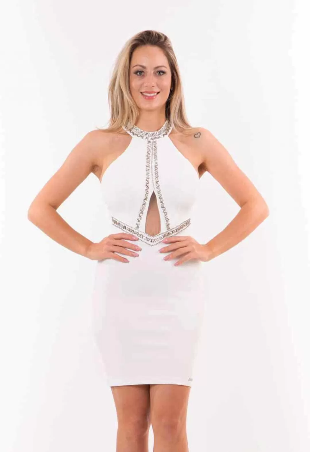 Limone - Dress Limone Fashions OffWhite Stones Details - 10002900 Limone - Dress Limone Fashions OffWhite Stones Details - 10002900