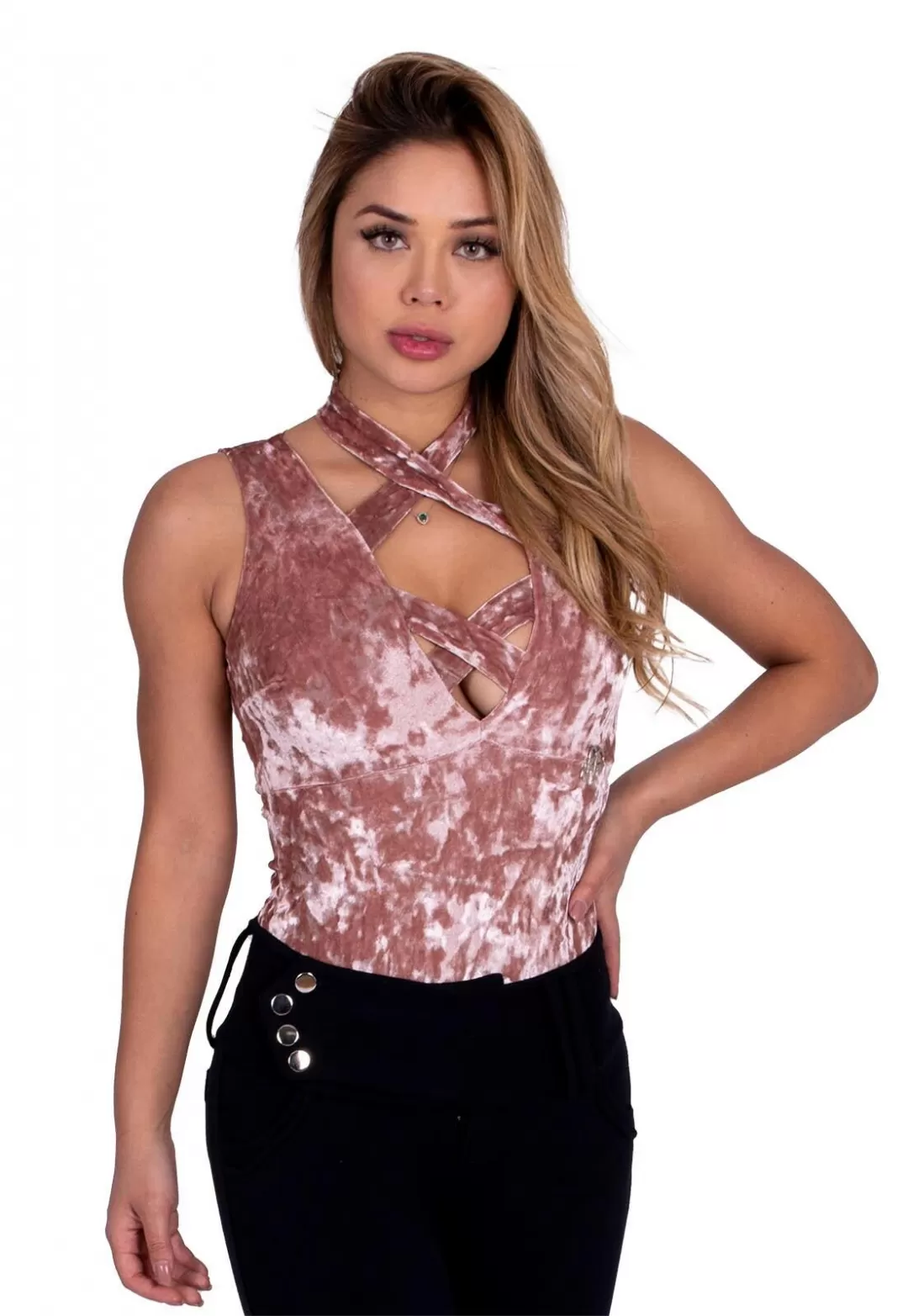 Miss Misses - Body Miss Misses stripe transfixed front Rosê - 1000524 Miss Misses - Body Miss Misses stripe transfixed front Rosê - 1000524