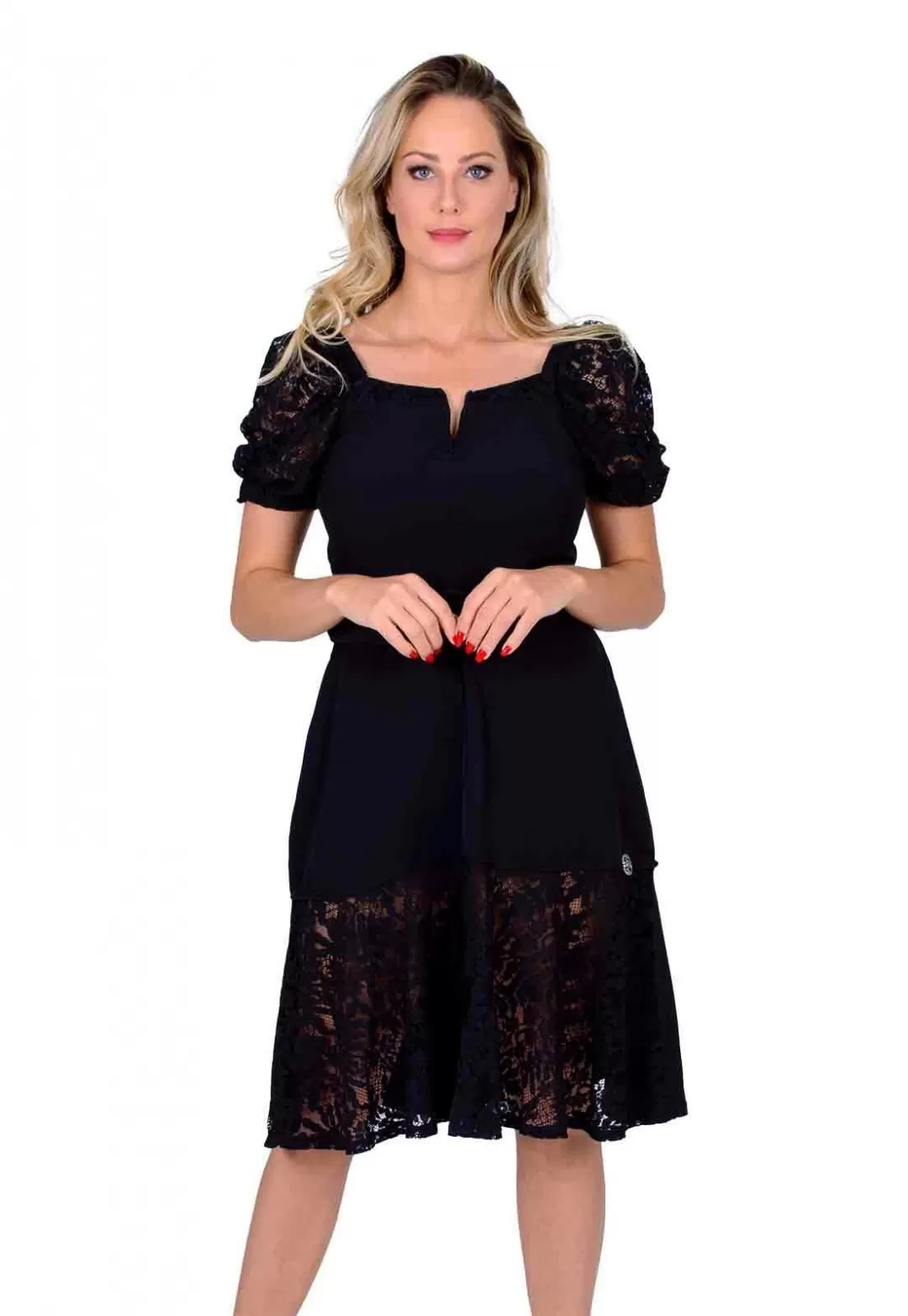 Miss Misses - Misses dress dress black peplum lace - 1000905