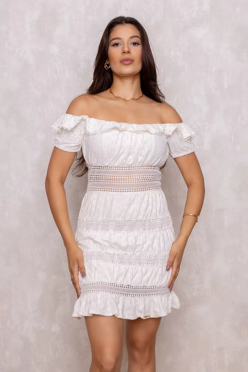 Limone - Fitted Limone Dress with Off-white Siren detail - 1000878 Limone - Fitted Limone Dress with Off-white Siren detail - 1000878