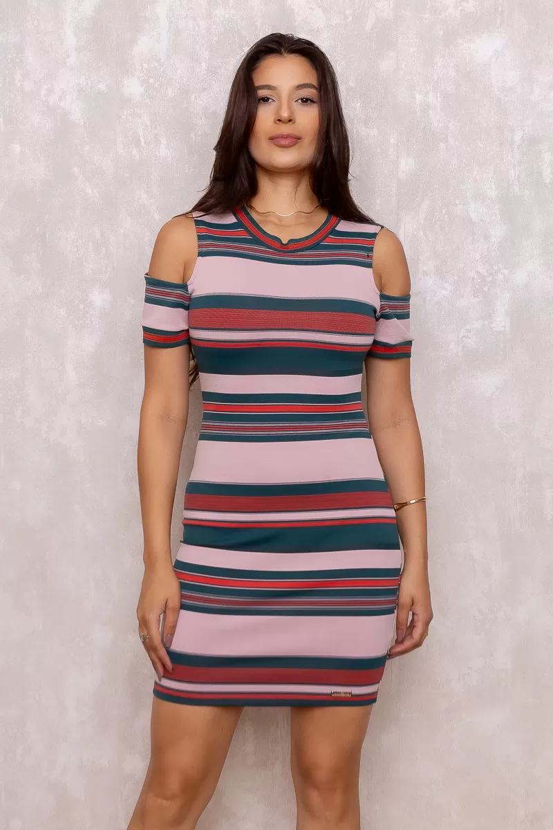 Limone - Dress Limone Fashions Orange and Blue Striped - 10002880 Limone - Dress Limone Fashions Orange and Blue Striped - 10002880