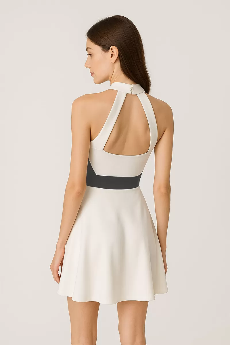 Miss Misses - Vestido Miss Misses com tule gola galão Off-white - 10012338