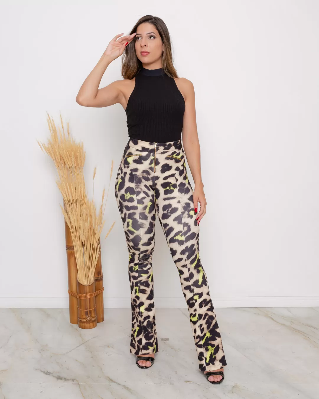 Limone - Pants Limone with Printed Jaguar Zipper - 10013188 Limone - Pants Limone with Printed Jaguar Zipper - 10013188