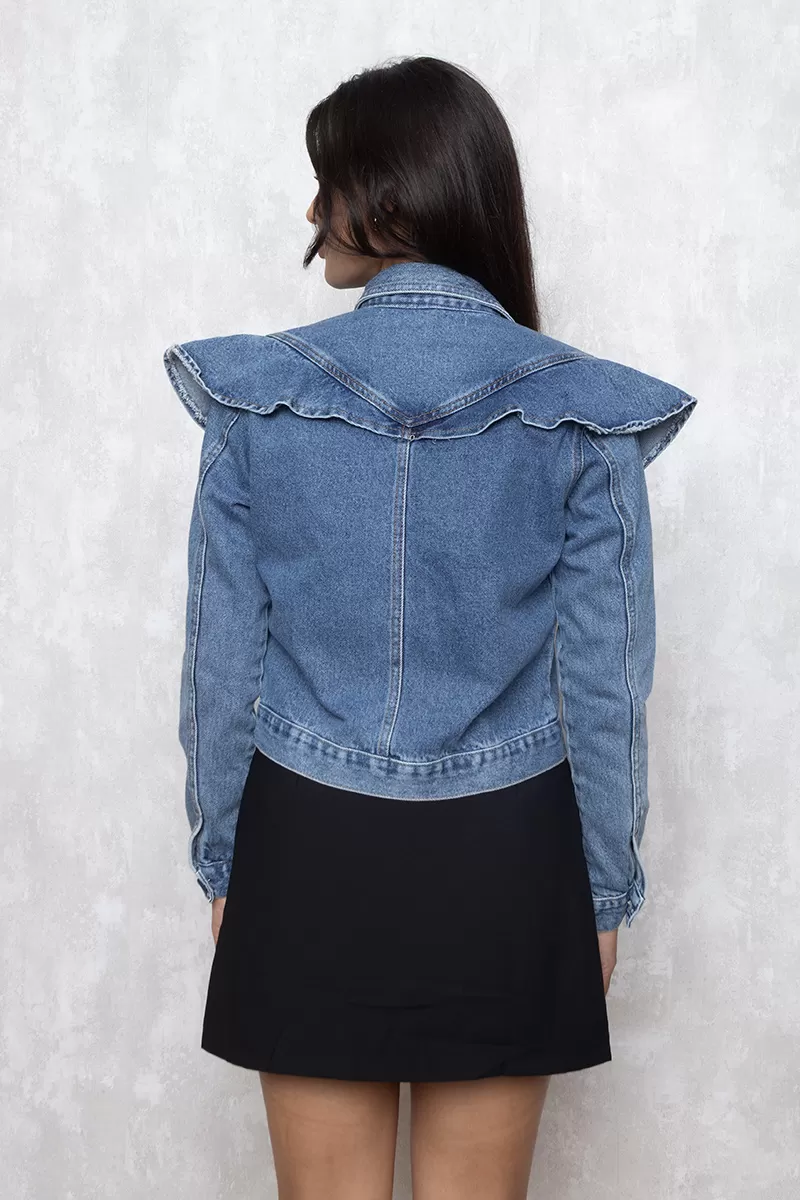 Alcance Jeans - Jacket Reach Jeans frill Blue Capped Buttons - 10013373 Alcance Jeans - Jacket Reach Jeans frill Blue Capped Buttons - 10013373