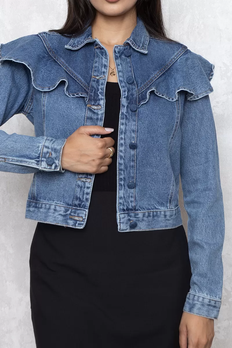 Alcance Jeans - Jacket Reach Jeans frill Blue Capped Buttons - 10013373 Alcance Jeans - Jacket Reach Jeans frill Blue Capped Buttons - 10013373
