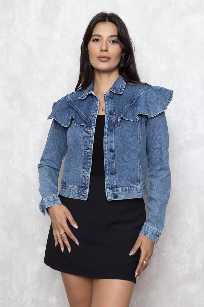 Alcance Jeans - Jacket Reach Jeans frill Blue Capped Buttons - 10013373 Alcance Jeans - Jacket Reach Jeans frill Blue Capped Buttons - 10013373