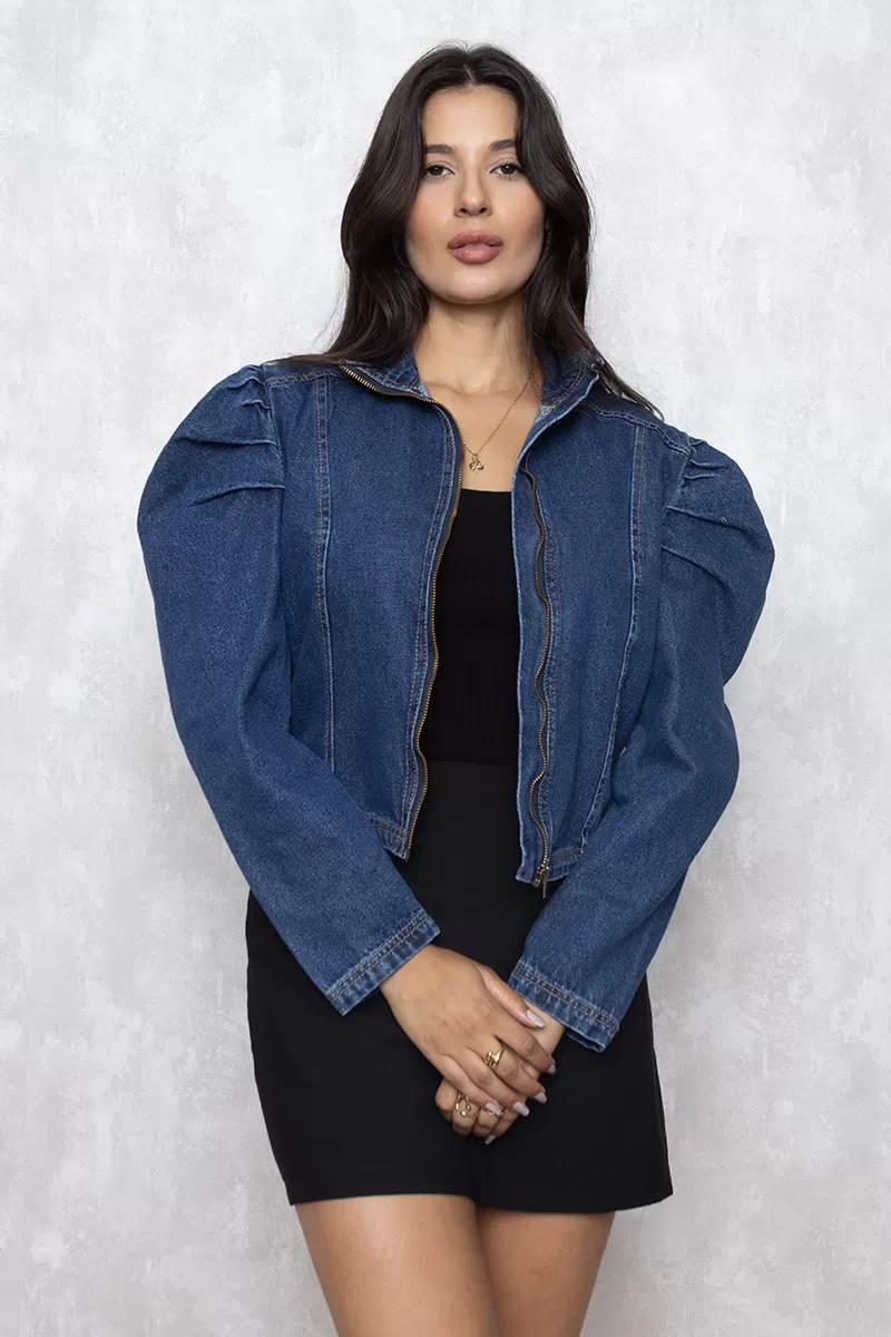 Alcance Jeans - Jacket Reach Jeans Puffed Sleeve Blue - 10013385