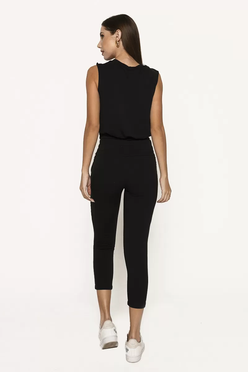 Miss Misses - Fitness Set Top and Pants Miss Misses frill neckline Black - 1001227 Miss Misses - Fitness Set Top and Pants Miss Misses frill neckline Black - 1001227