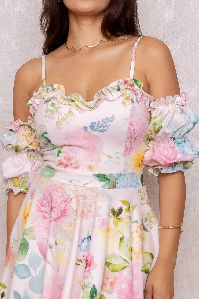 Limone - Dress Limone Swirled Neckline Gypsy Pink Print - 1001450