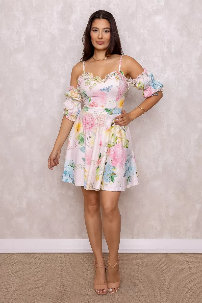 Limone - Dress Limone Swirled Neckline Gypsy Pink Print - 1001450
